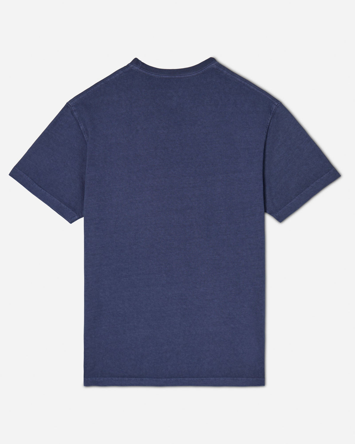 Backside of navy t-shirt