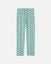 Palm tree-patterned pajama pants on a white background