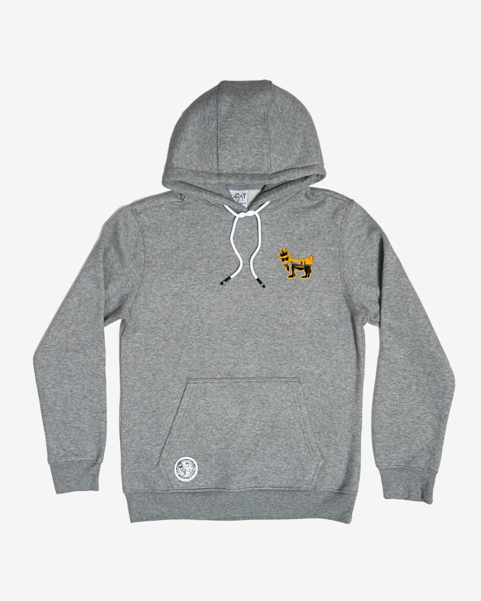 Front of gray Pittsburgh hooded sweatshirt#color_gray