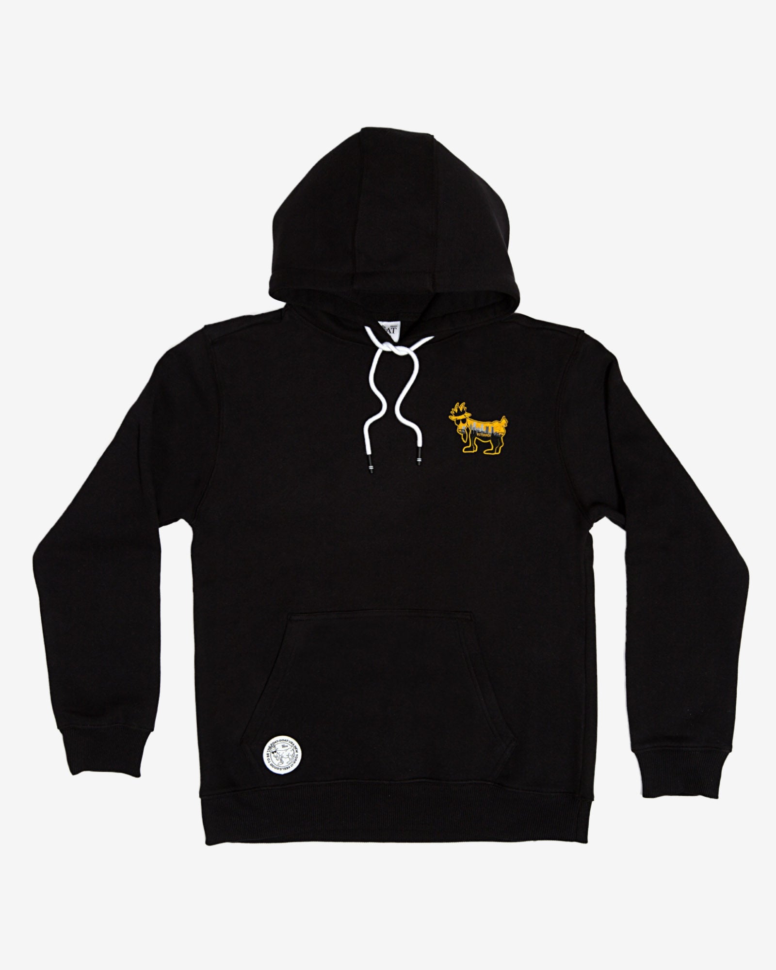 Front of black Pittsburgh hooded sweatshirt#color_black