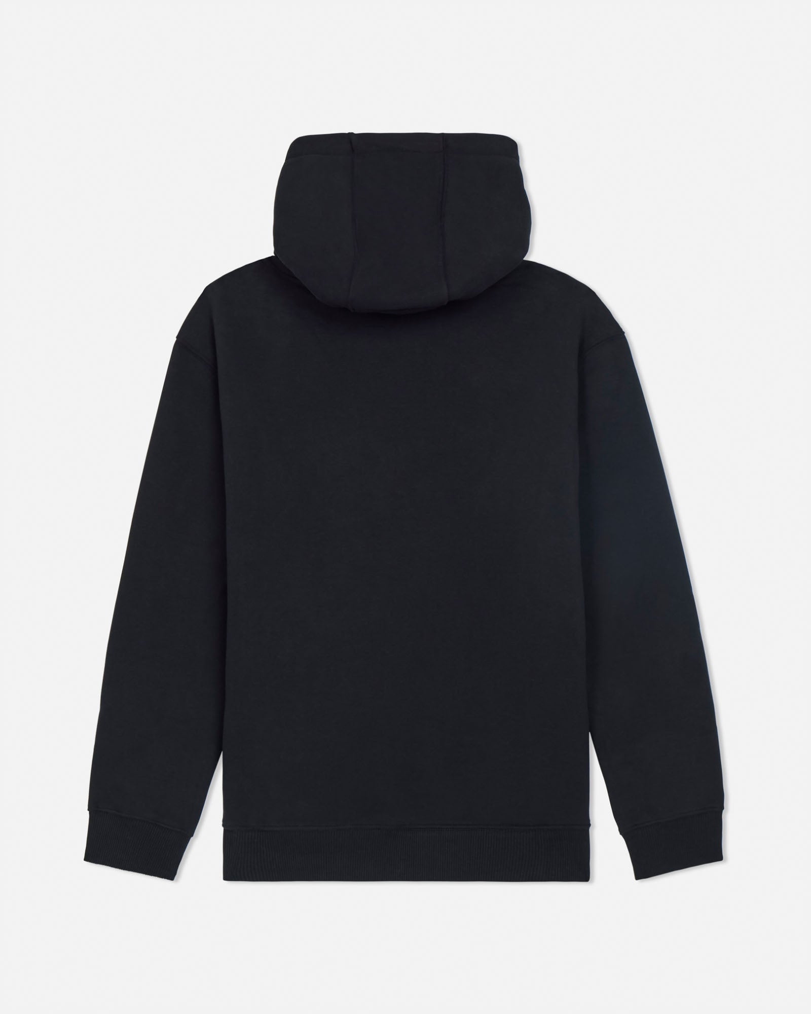 Black hoodie on a light gray background#color_black
