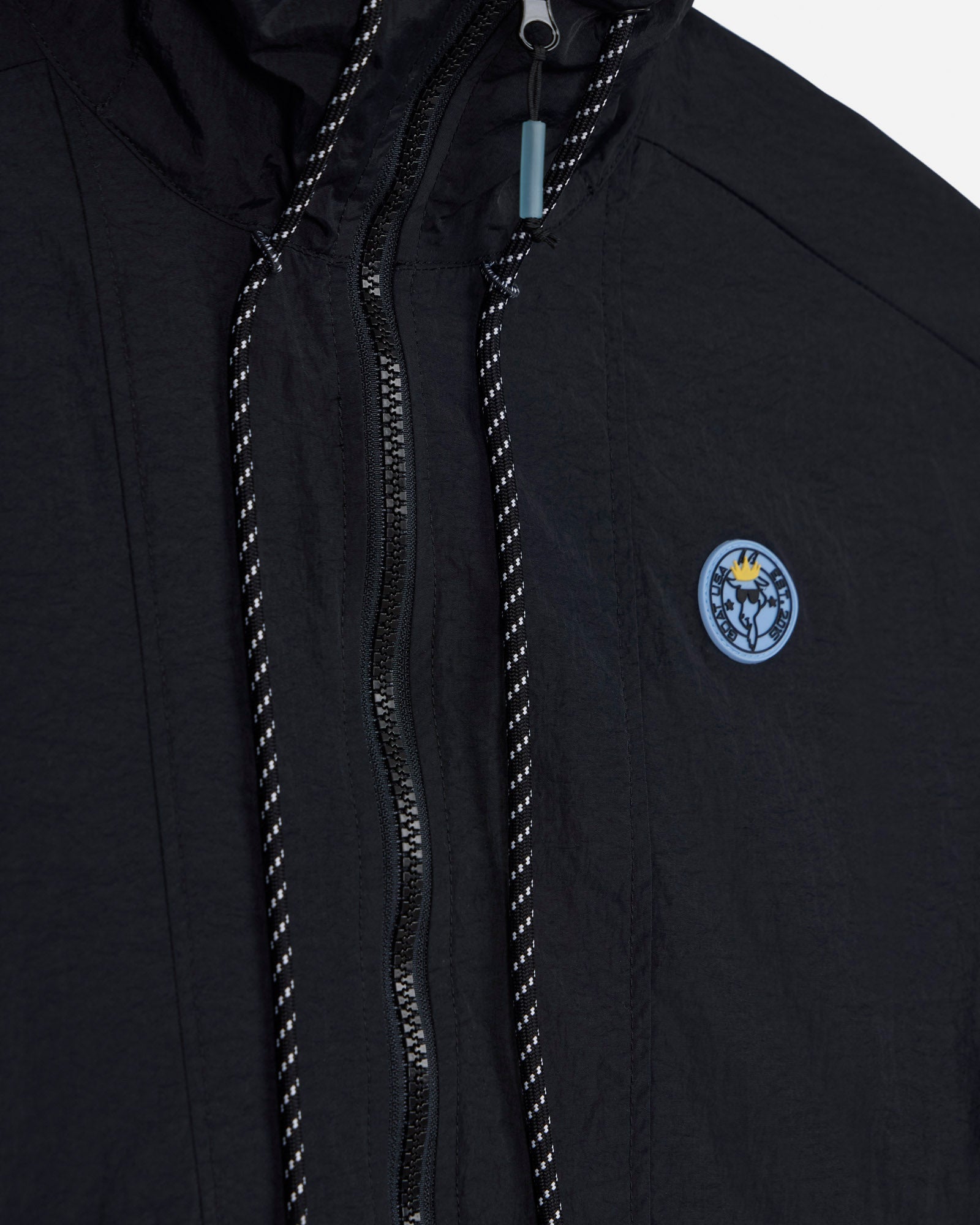 Close-up of black windbreaker#color_black
