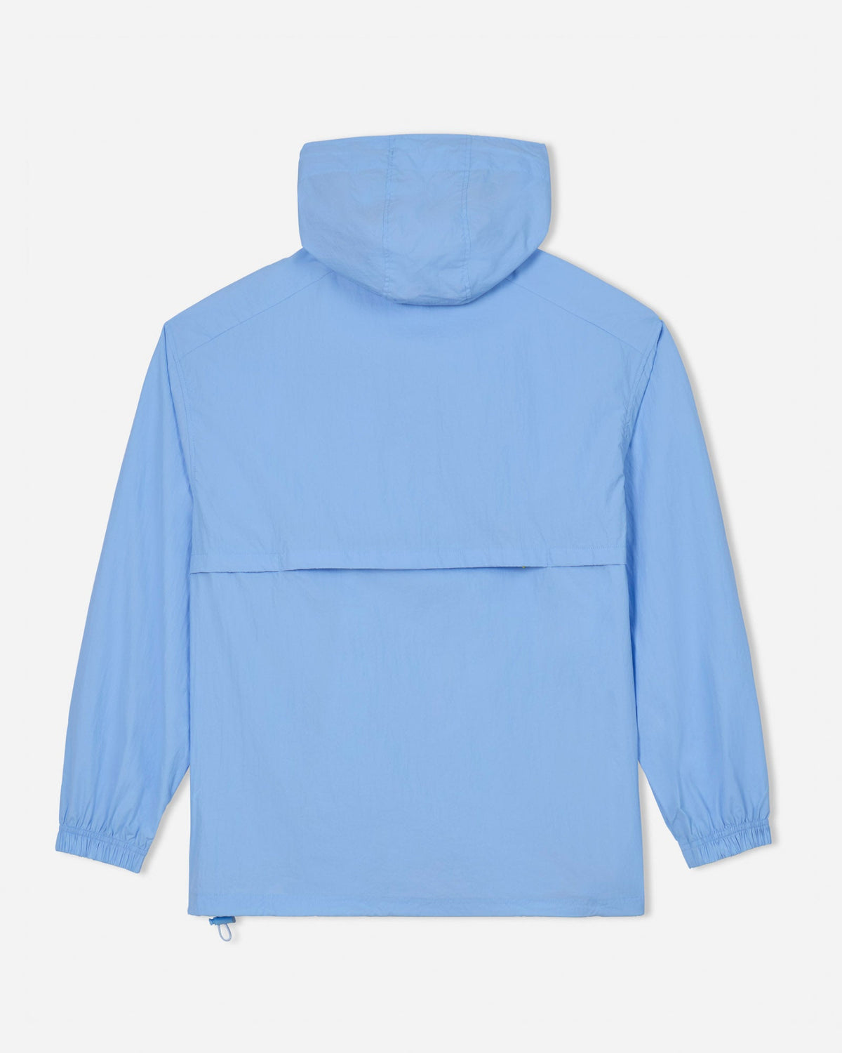 Back of carolina blue windbreaker