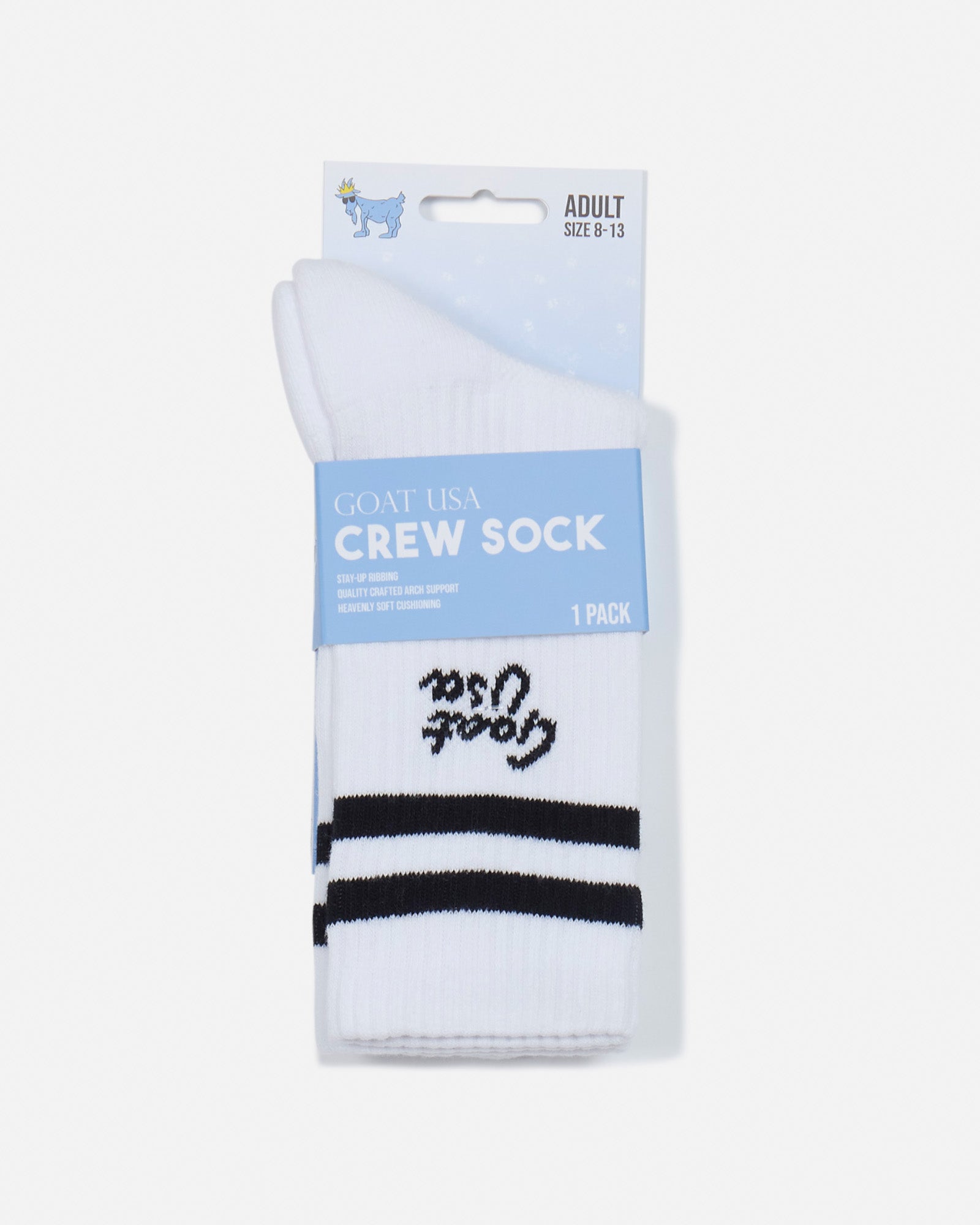 Pair of socks with black stripes in packaging#color_black