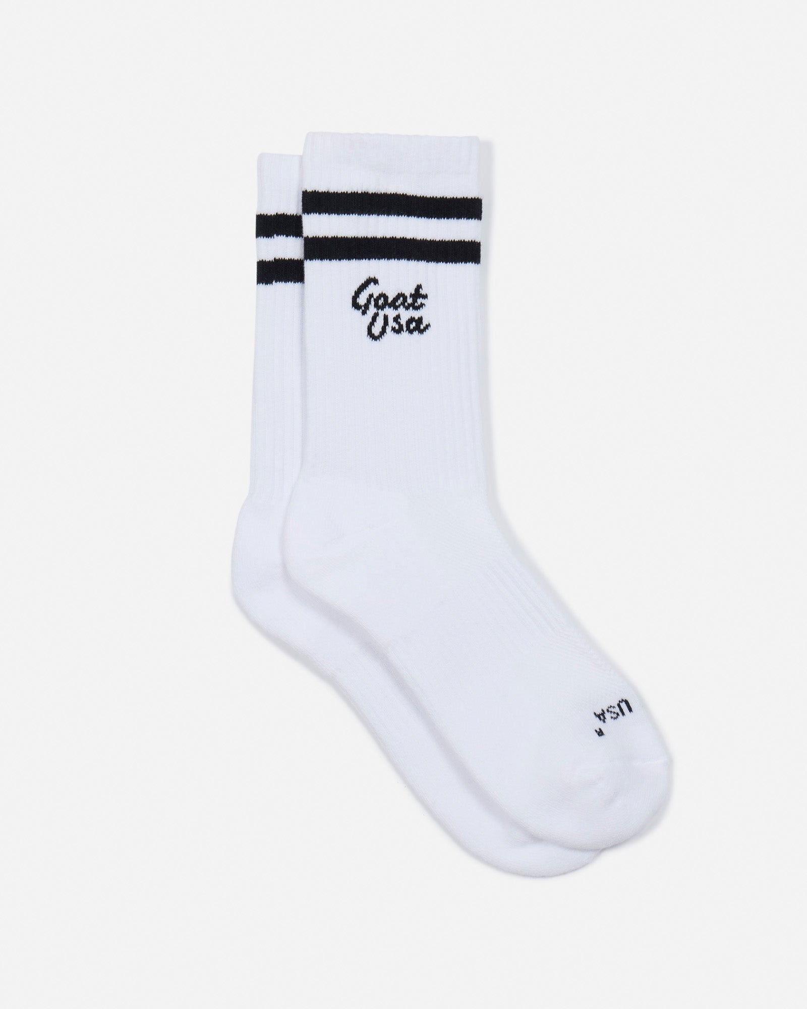 Laid out pair of socks with black stripes#color_black