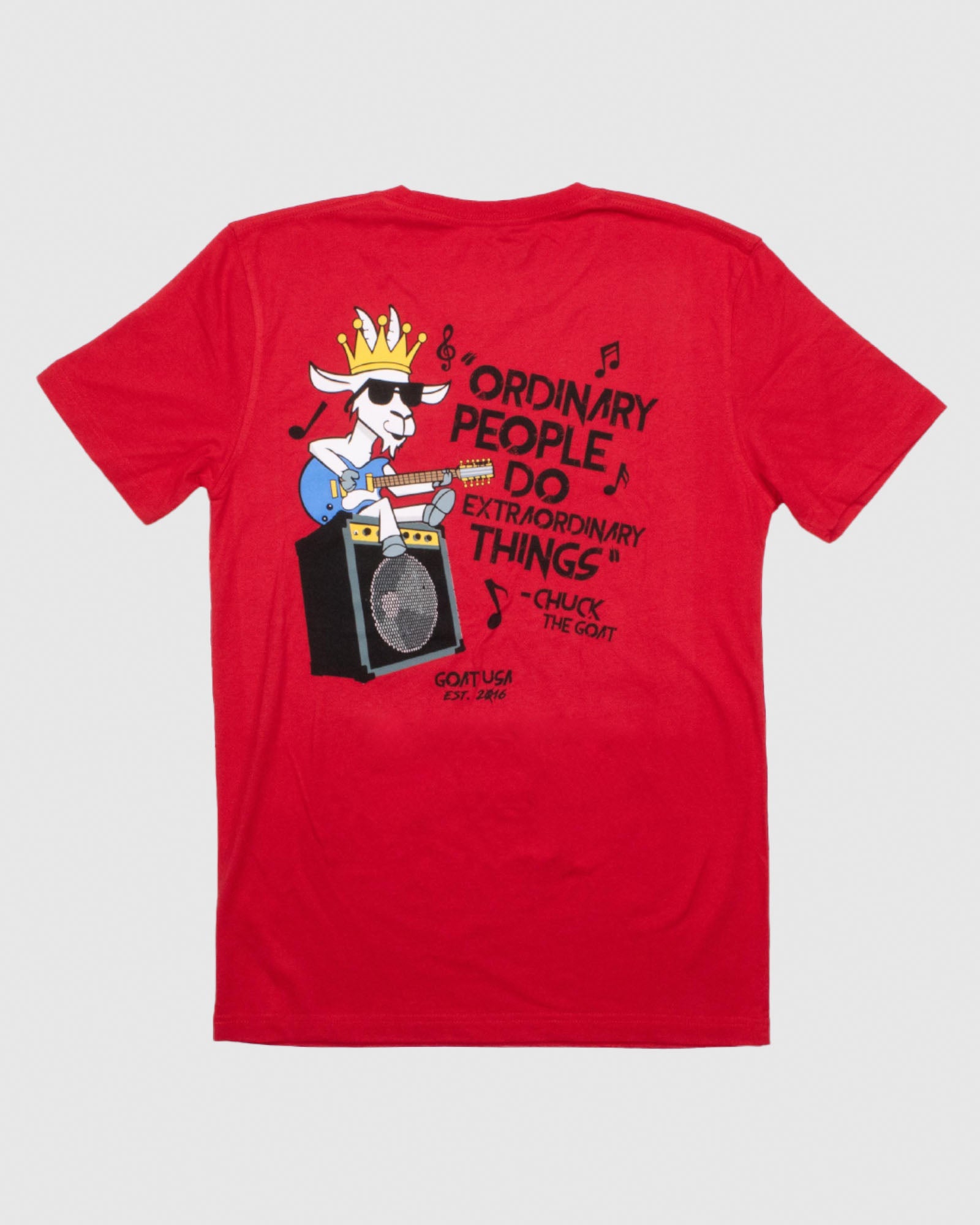 Back of red Rock N Roll T-Shirt