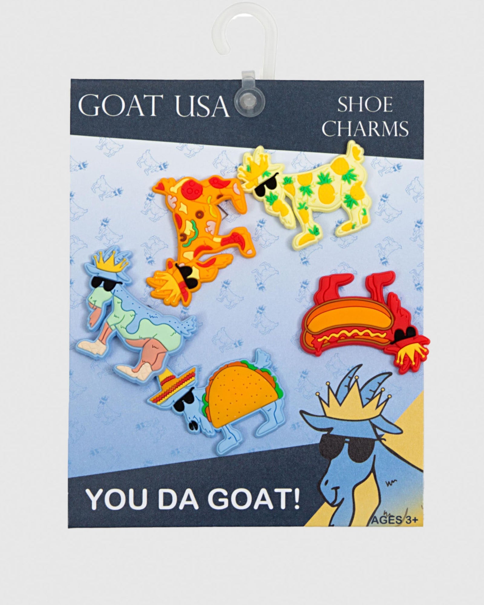 Display card with shoe charms#style_food