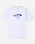 White shirt with basketball that goes through the wording "GOAT USA"