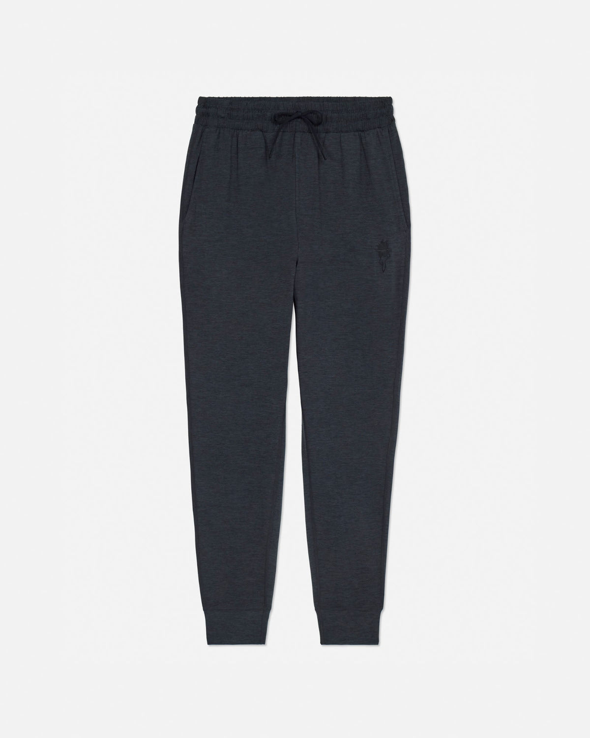 Dark gray jogger pants on a white background#color_space-dye-black