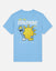 Light blue t-shirt with a cartoon goat and 'Sunshine' text on a light gray background