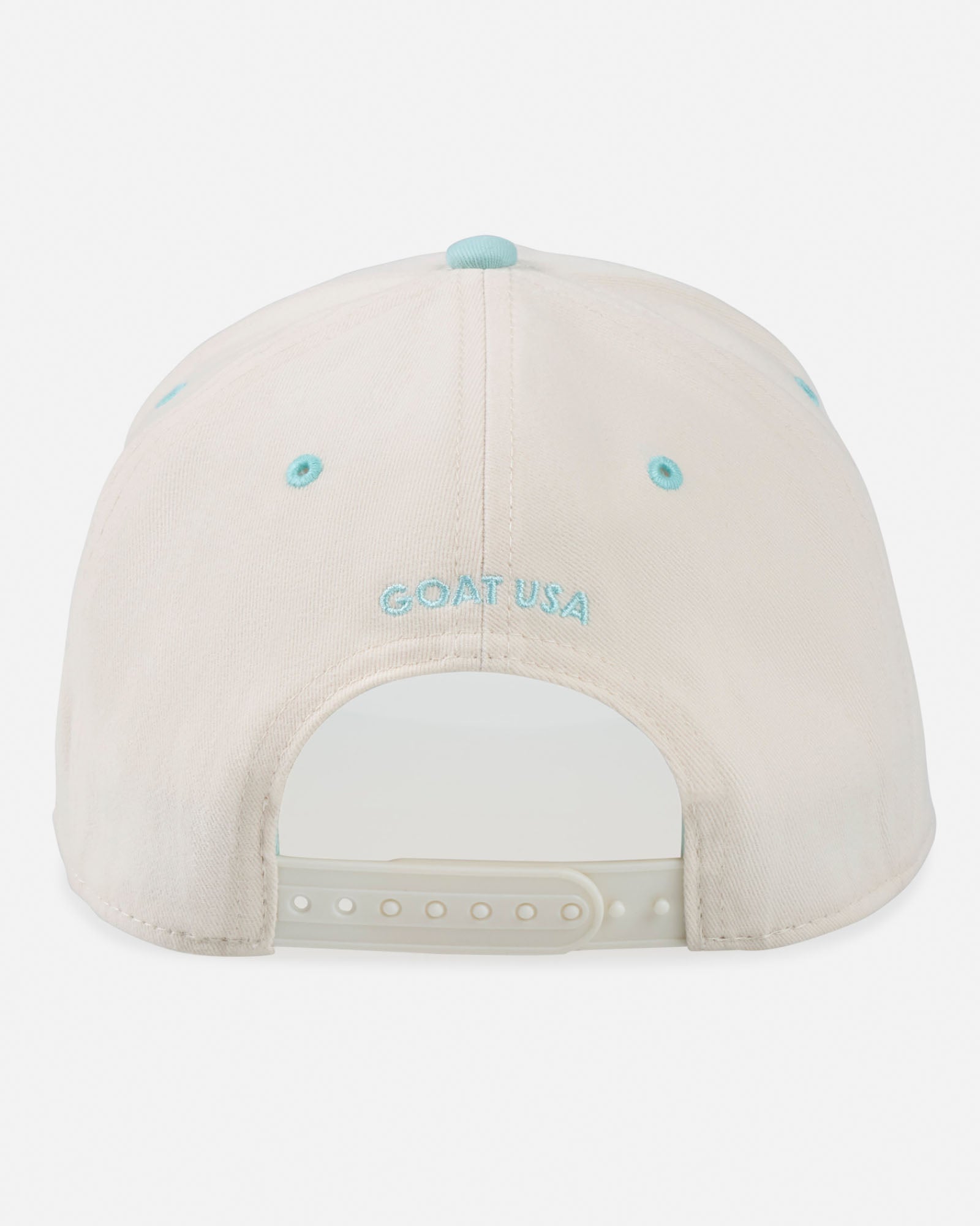 Beige cap with 'GOAT USA' logo on a white background
