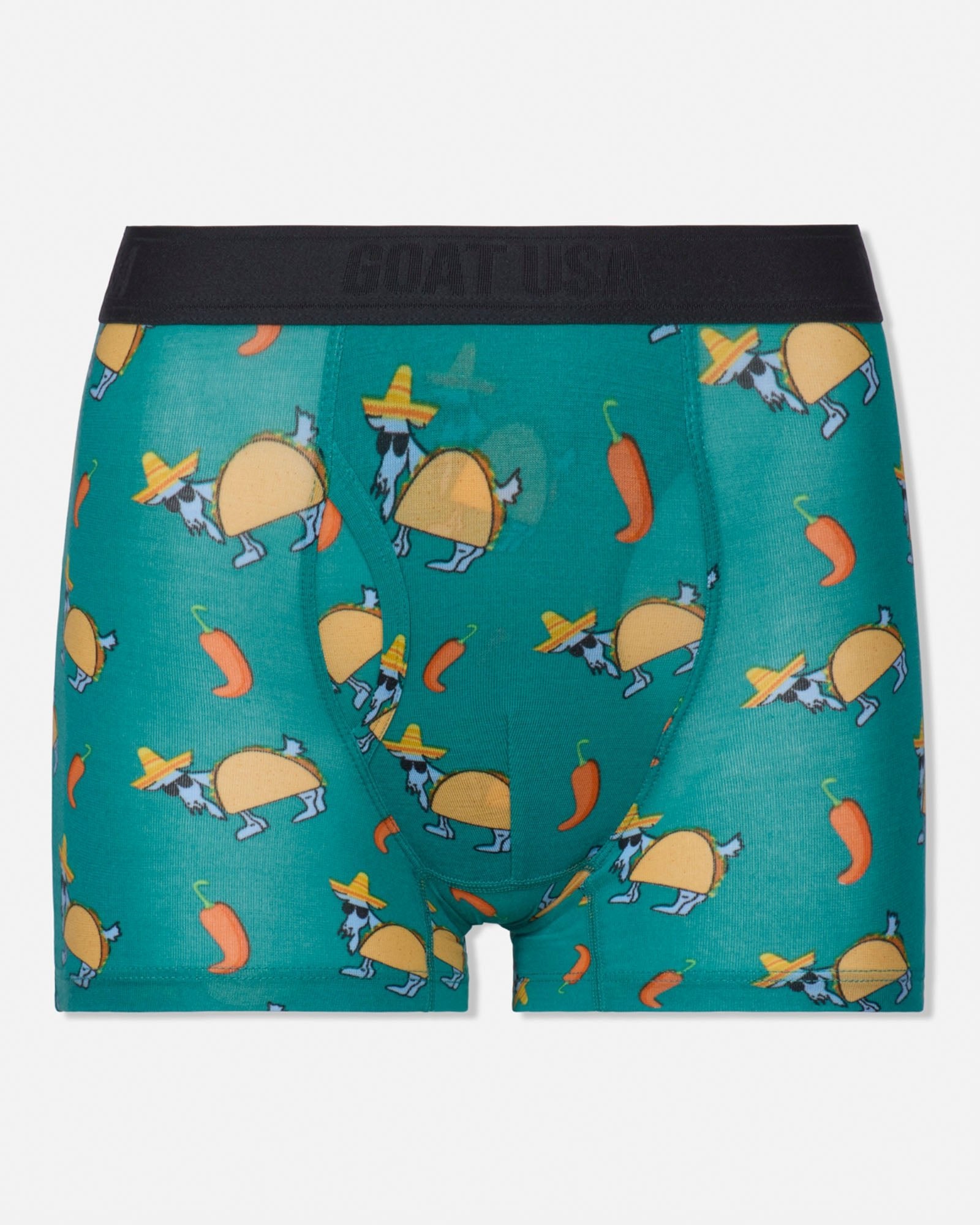 Men's underwear with taco and chili pepper pattern