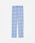 Front of carolina blue pajama pants with breakfast designs