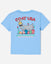 Toddler sized back of blue t-shirt with Chuck the Easter Bunny GOAT design