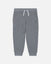 Gray sweatpants with a small embroidered design on a light gray background#color_gray