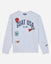 Gray crewneck with various patch design