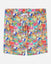 Colorful shorts with a pattern of goats on a white background