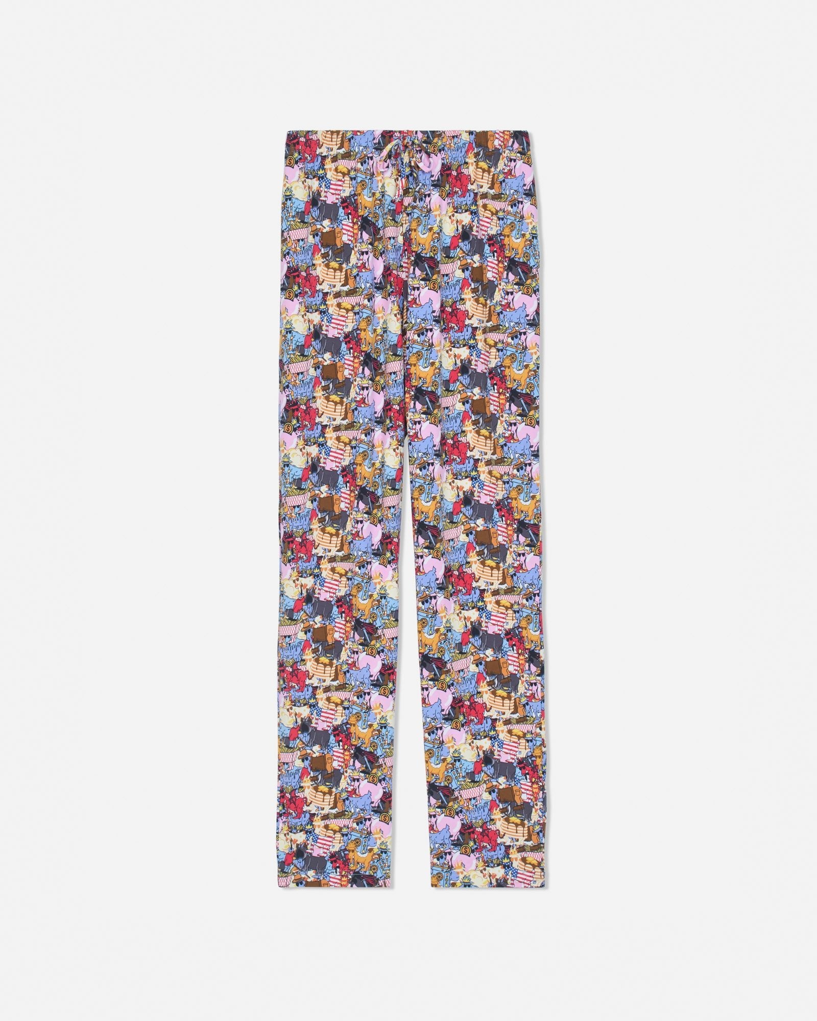 Front of sticker print pajama pants