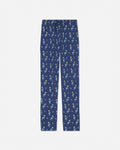 Navy pajama pants with goat and football design