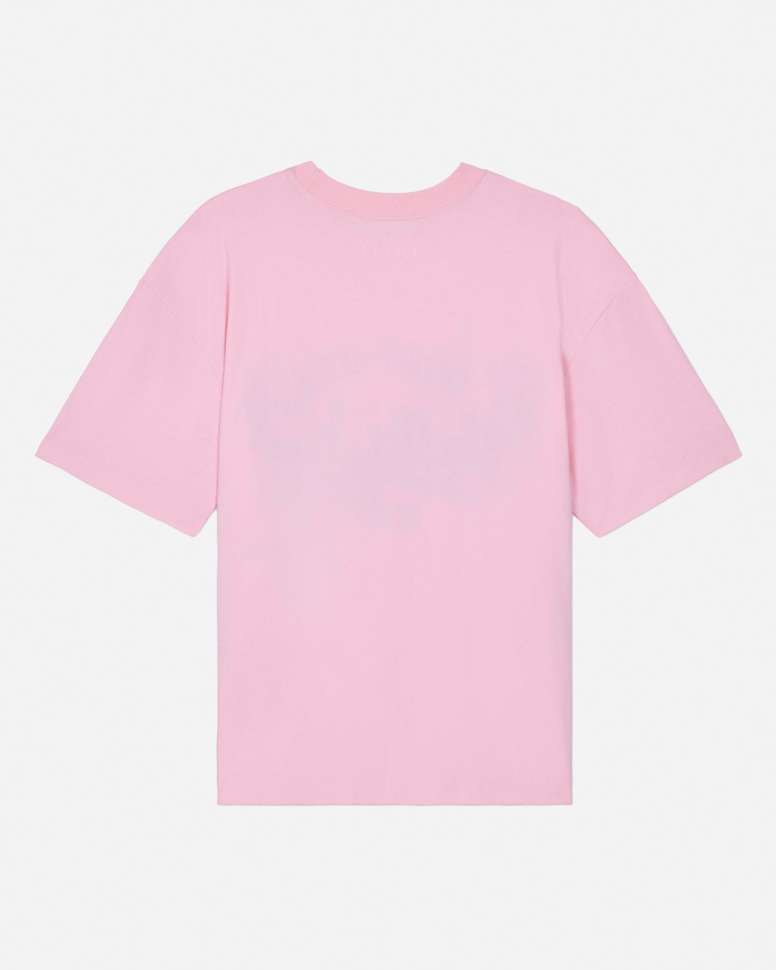 Pink t-shirt on a light gray background