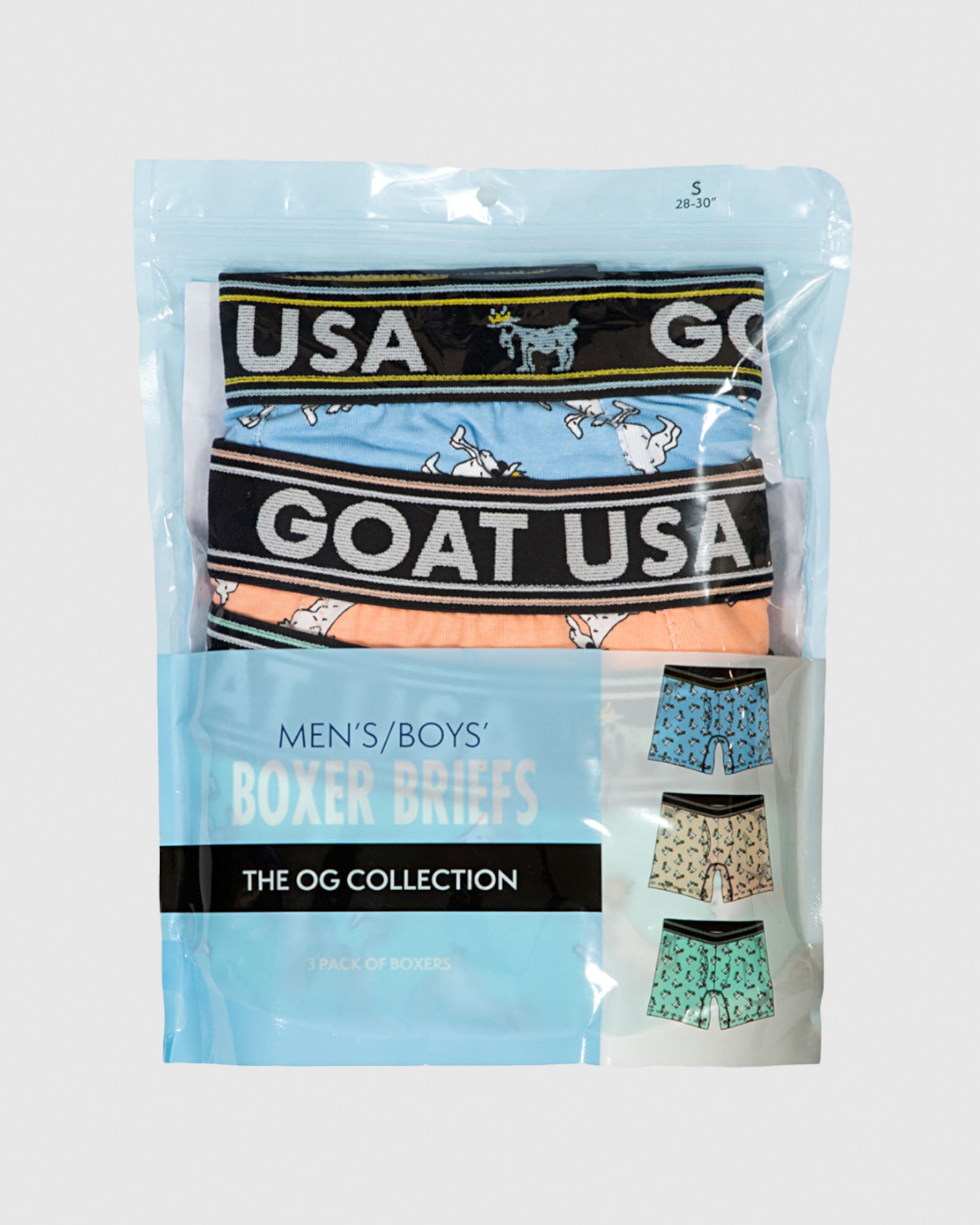 Colorful Boxer Briefs (3x) Carolina Blue/ Peach/ Mint in packaging