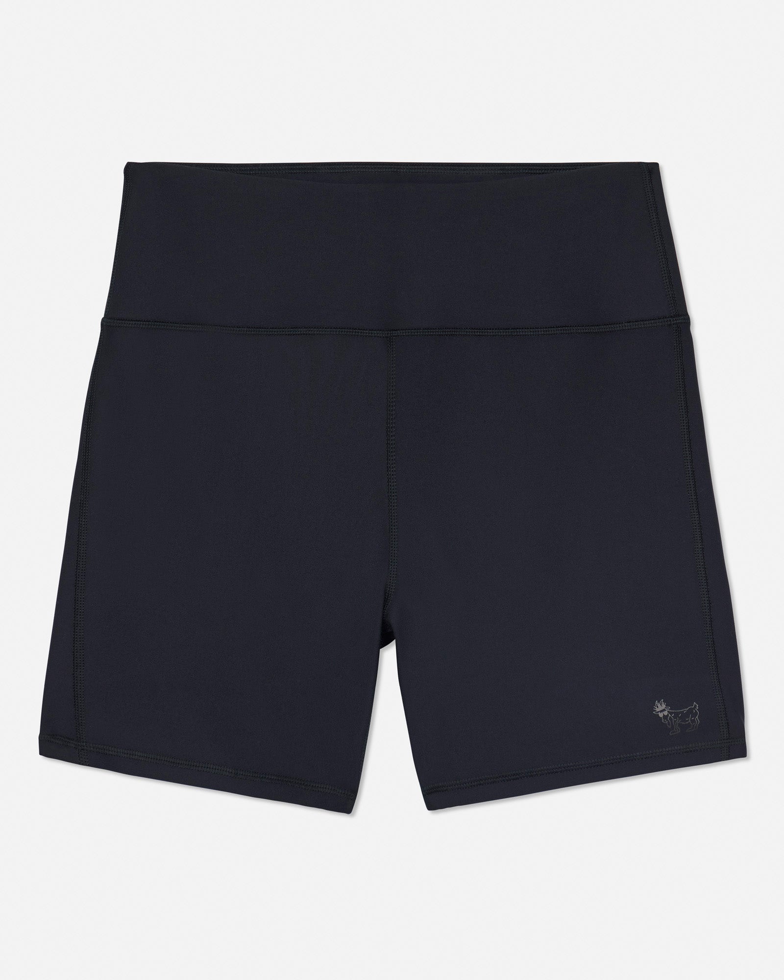 Black biker shorts on a light gray background