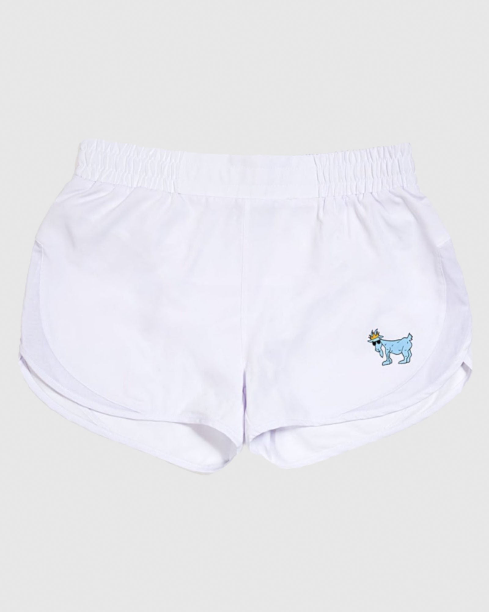 Front of space dye white Women's Athletic Shorts#color_space-dye-white