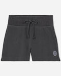 Front of pepper-colored women's sweat shorts