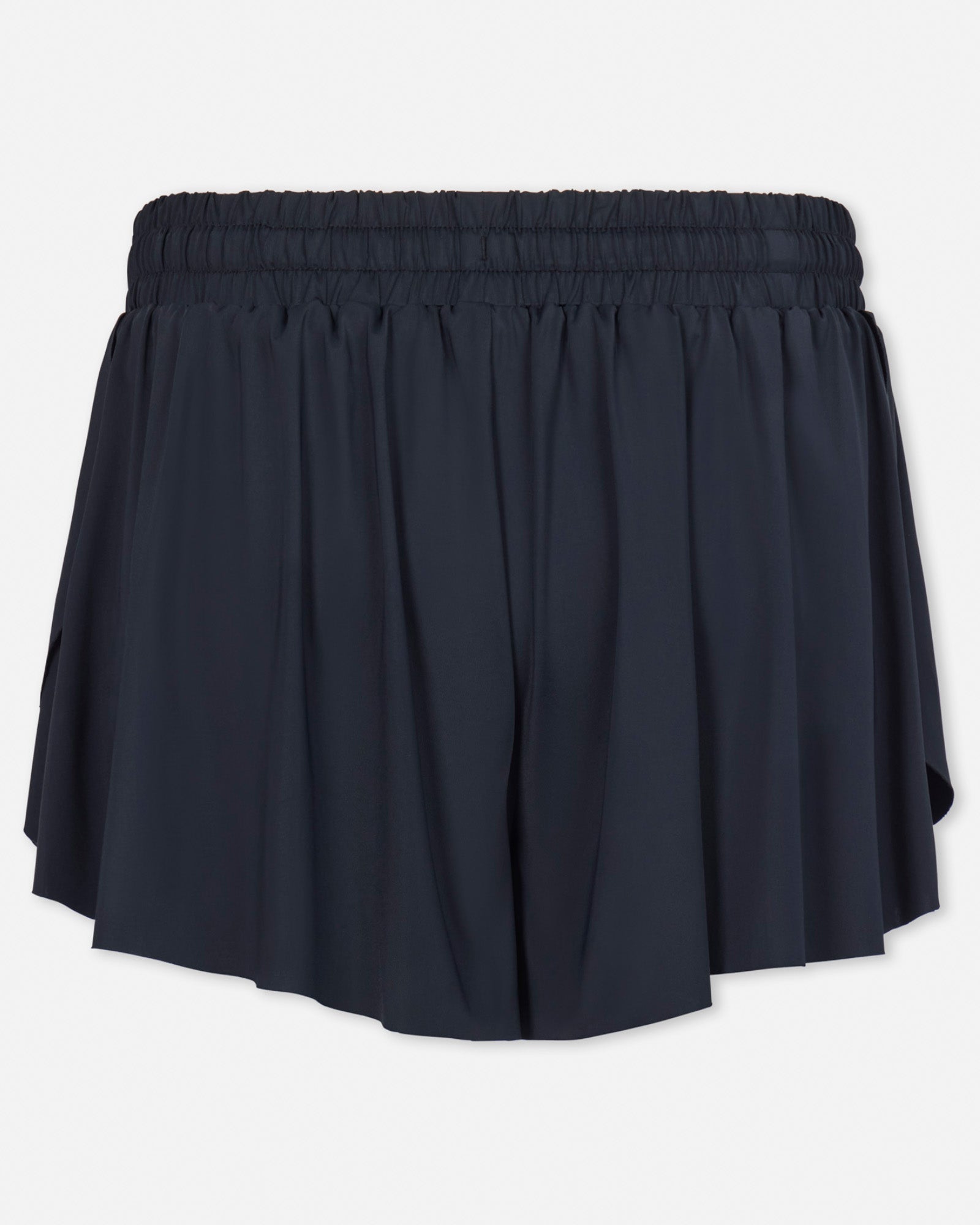 Back of women's black butterfly shorts#color_black