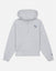 Pale gray half-zip hooded sweatshirt on a light gray background#color_pale-gray