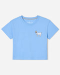 Front of carolina blue OG Women's Crop Top