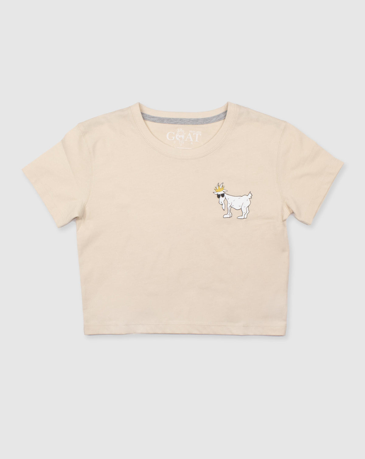 Sandshell-colored crop top