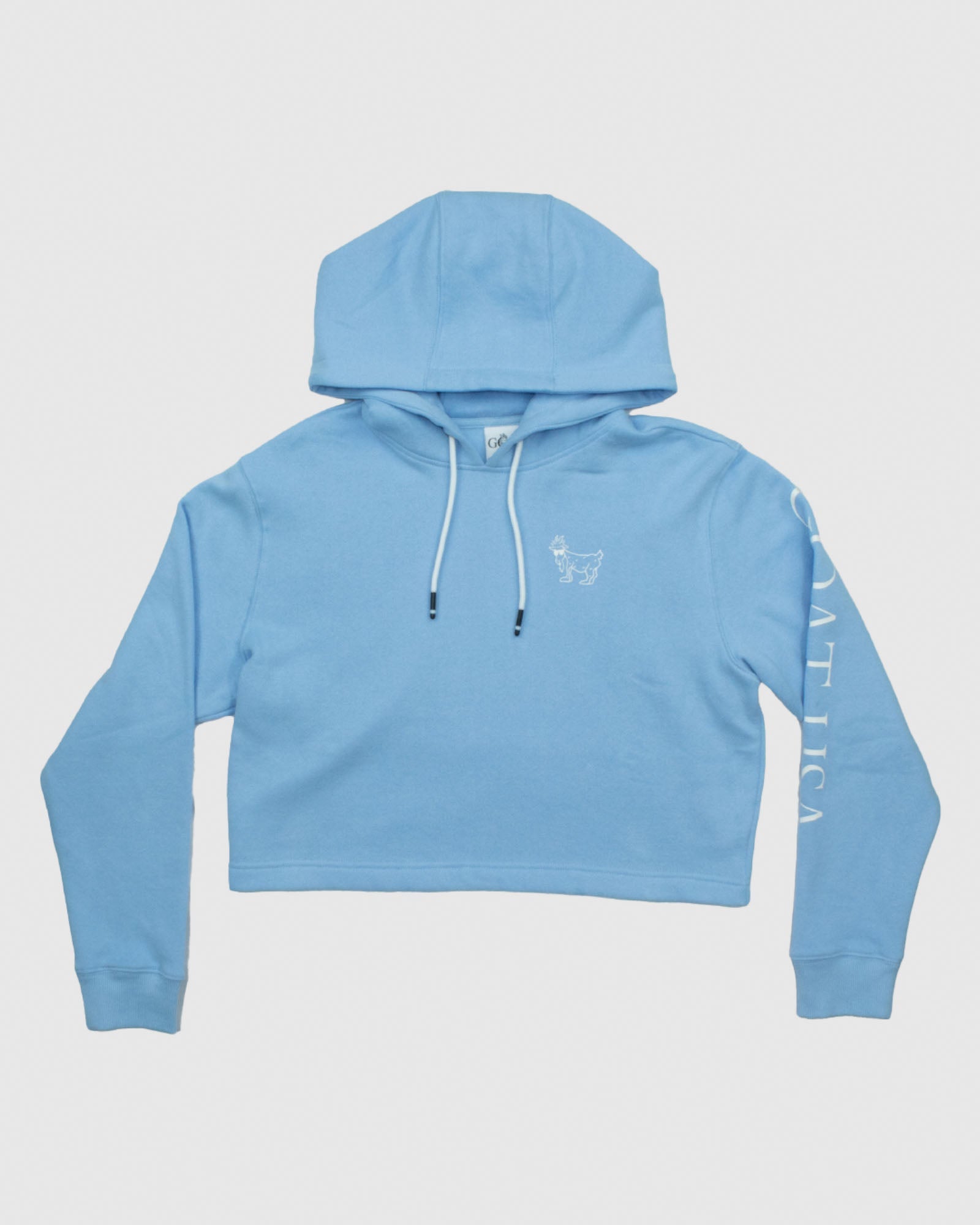 Front of carolina blue Women's OG Cropped Hooded Sweatshirt#color_carolina-blue