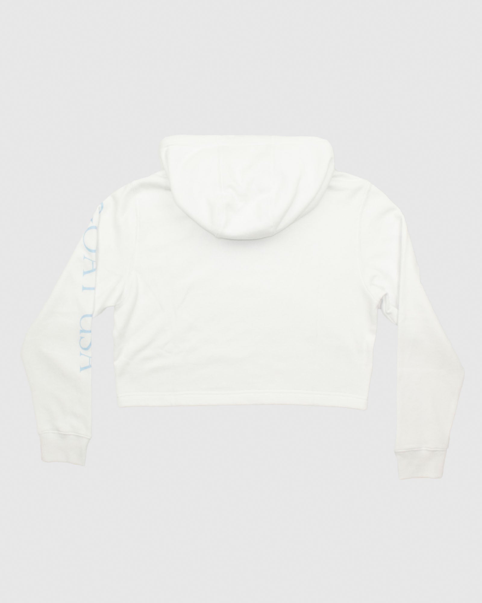 Back of white Women's OG Cropped Hooded Sweatshirt#color_white