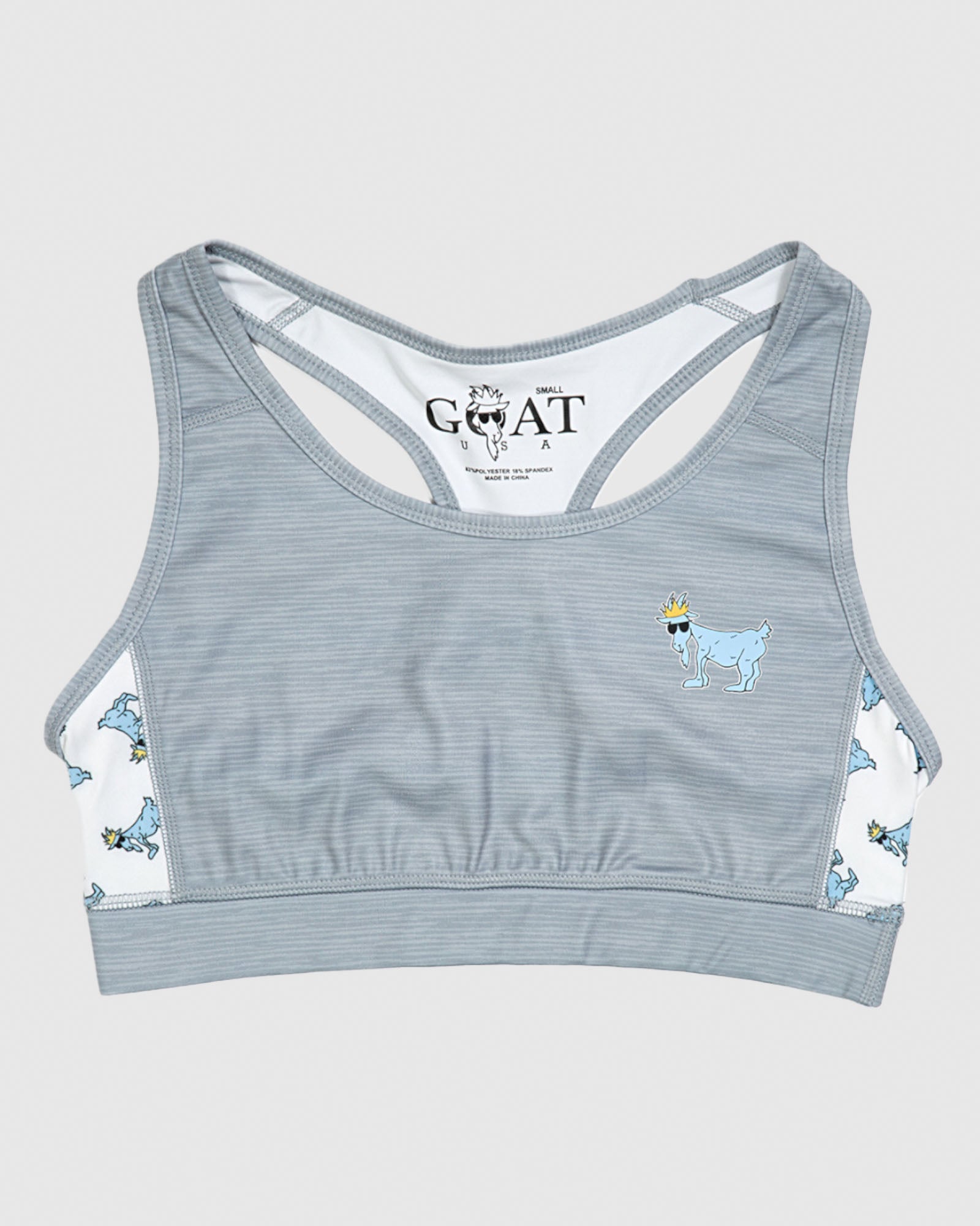 Front of space dye gray Women's Performance Sports Bra#color_space-dye-gray