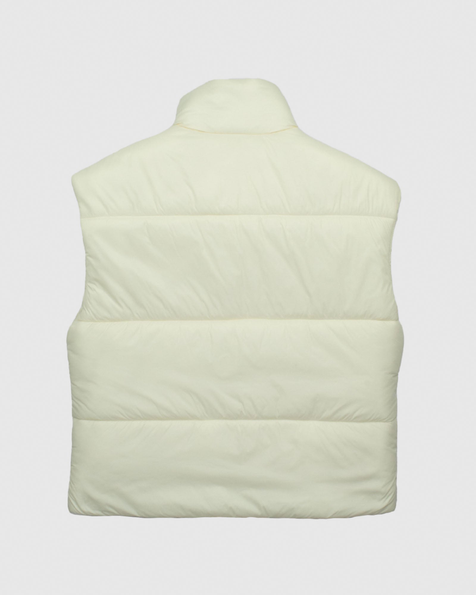 Back of ivory Women's Puffer Fleece Vest#color_ivory