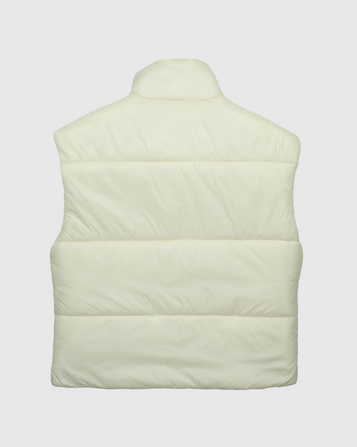 Back of ivory Women's Puffer Fleece Vest#color_ivory