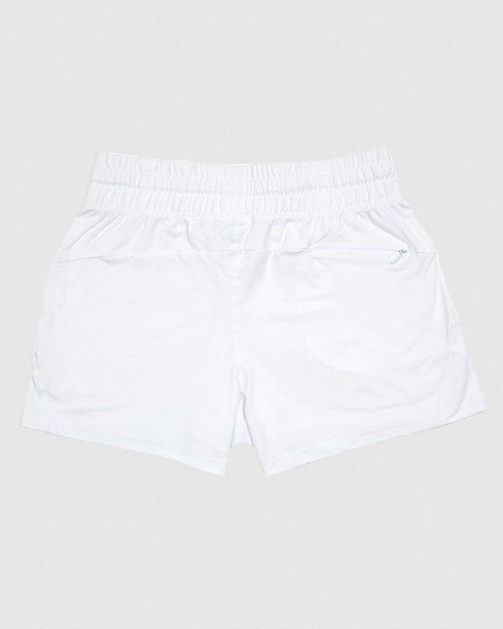 Back of white Women's Relaxed Shorts#color_white