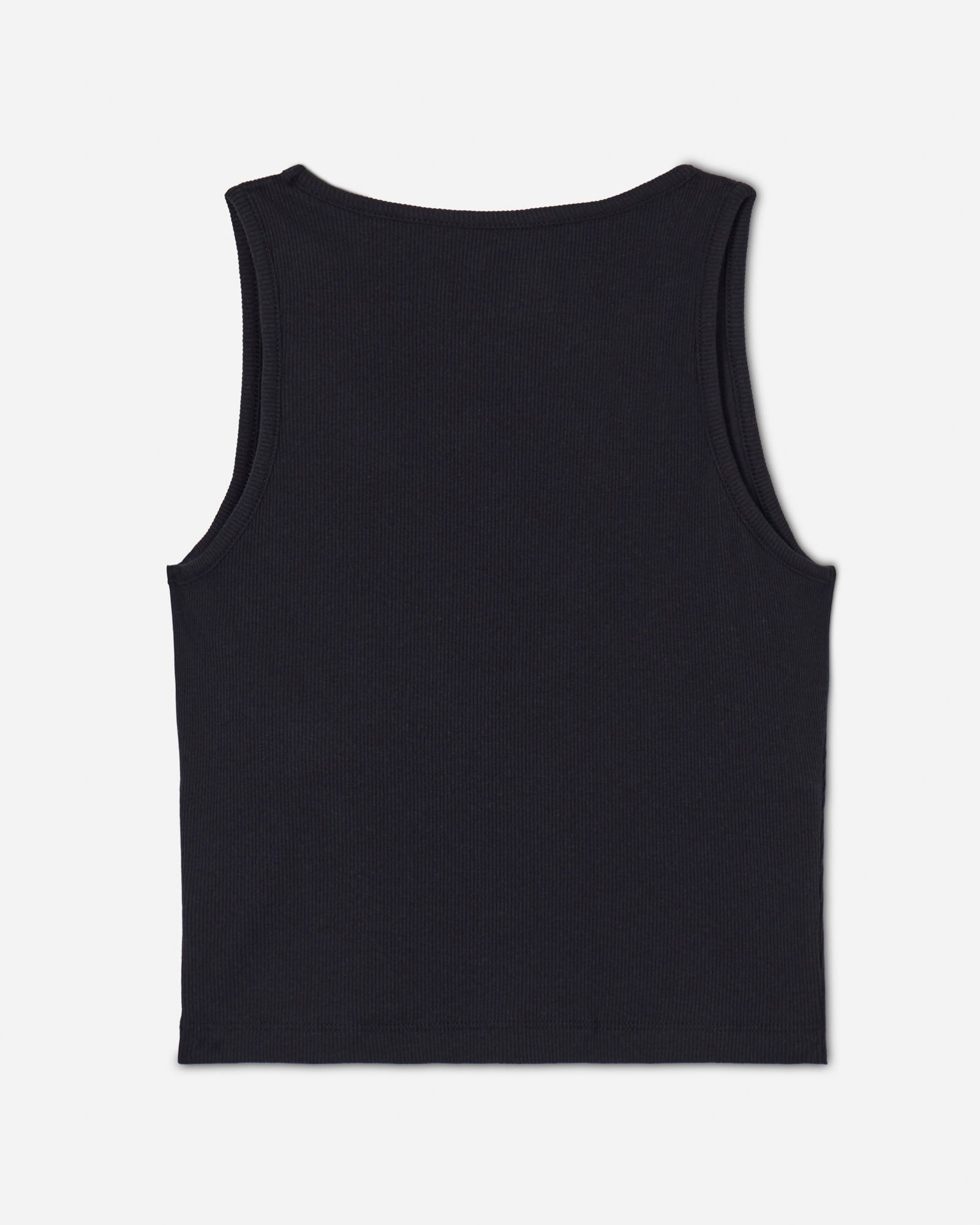 Back of black women's cut tank top#color_black