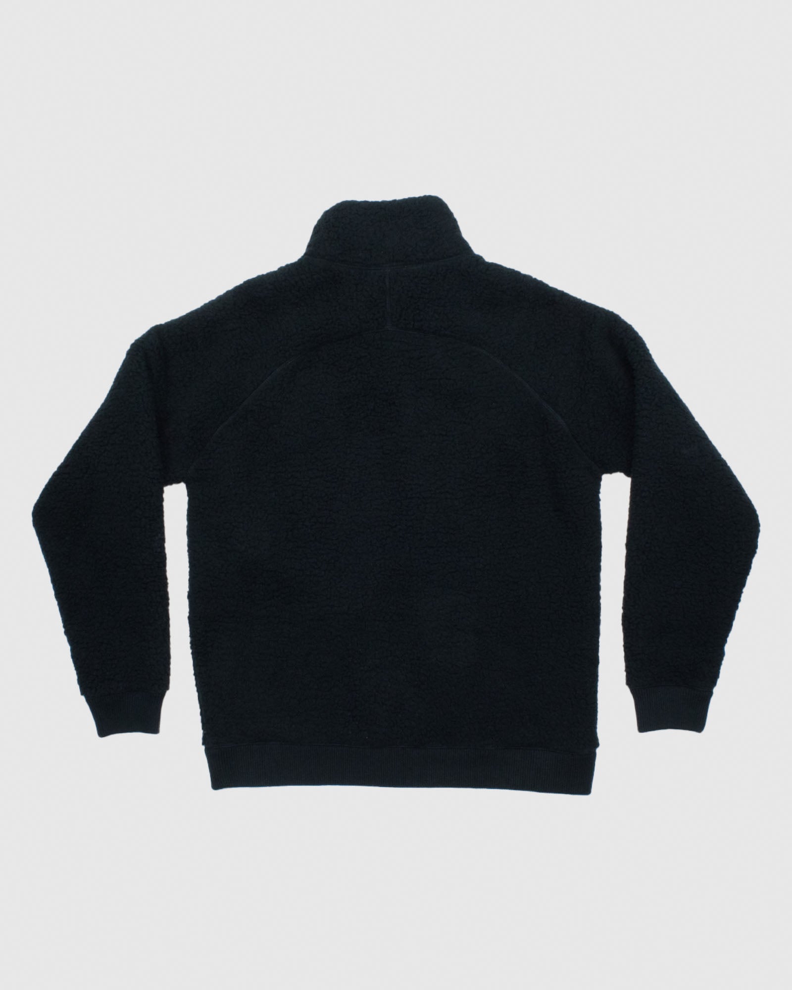 Back of black Women's Sherpa Full Zip Jacket#color_black