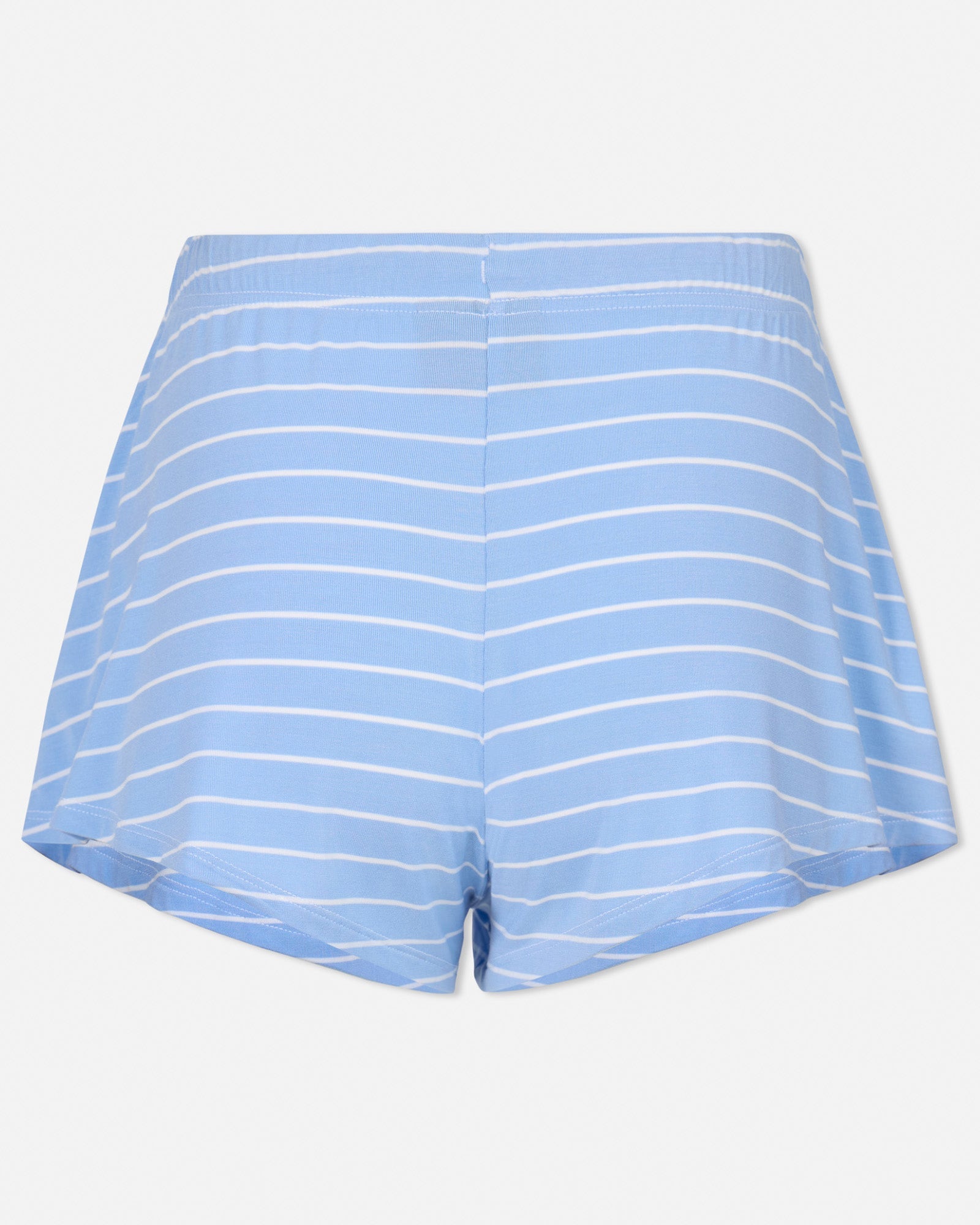 Back of blue striped pajama shorts#color_carolina-blue