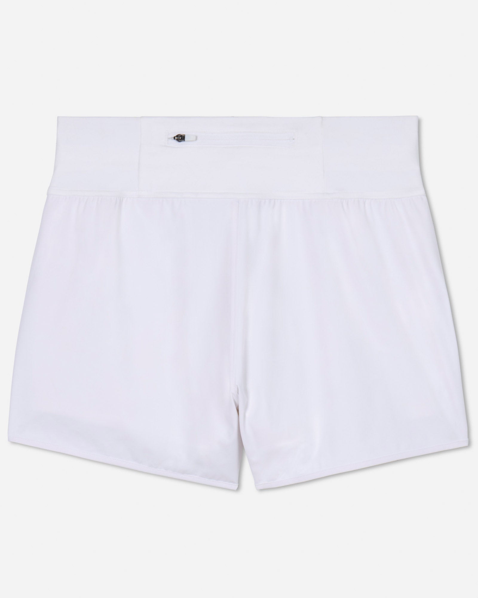 Back of white women's athletic shorts#color_white