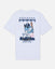 A white short-sleeve t-shirt with a large graphic print on the front featuring a cartoon goat in a baseball uniform holding a bat, with 'GOAT USA' text below.#color_white