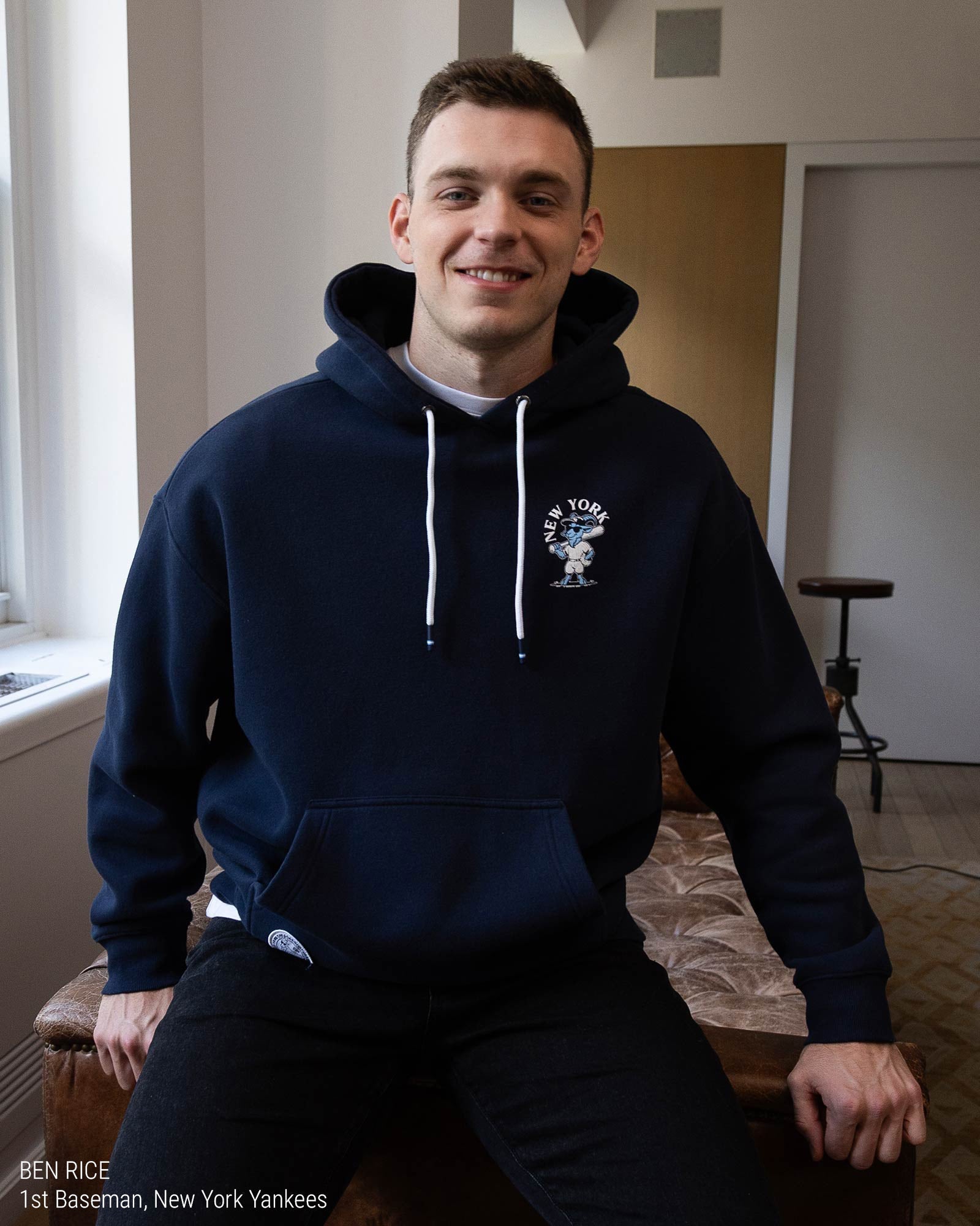 Yankees Pinstripe Player Hooded Sweatshirt